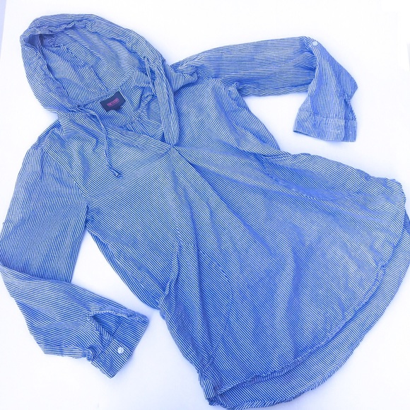 ForCynthia Other - Forcynthia Striped Nautical Beach Hoodie Coverup S